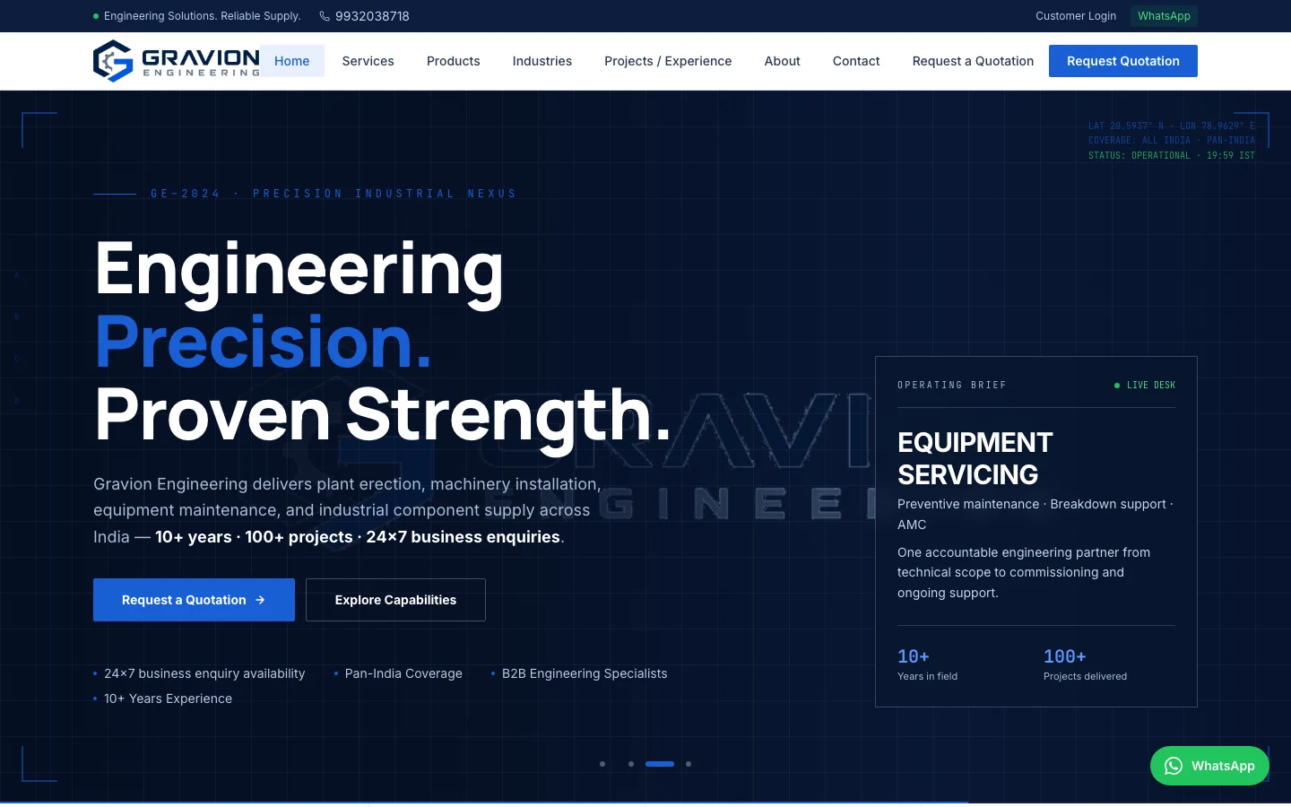 Gravion Engineering platform interface